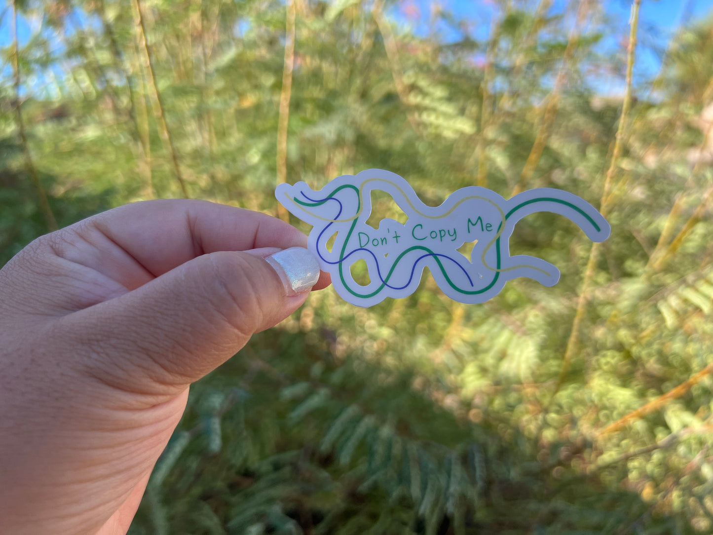 Don't Copy Me Squiggly Line - Waterproof Sticker