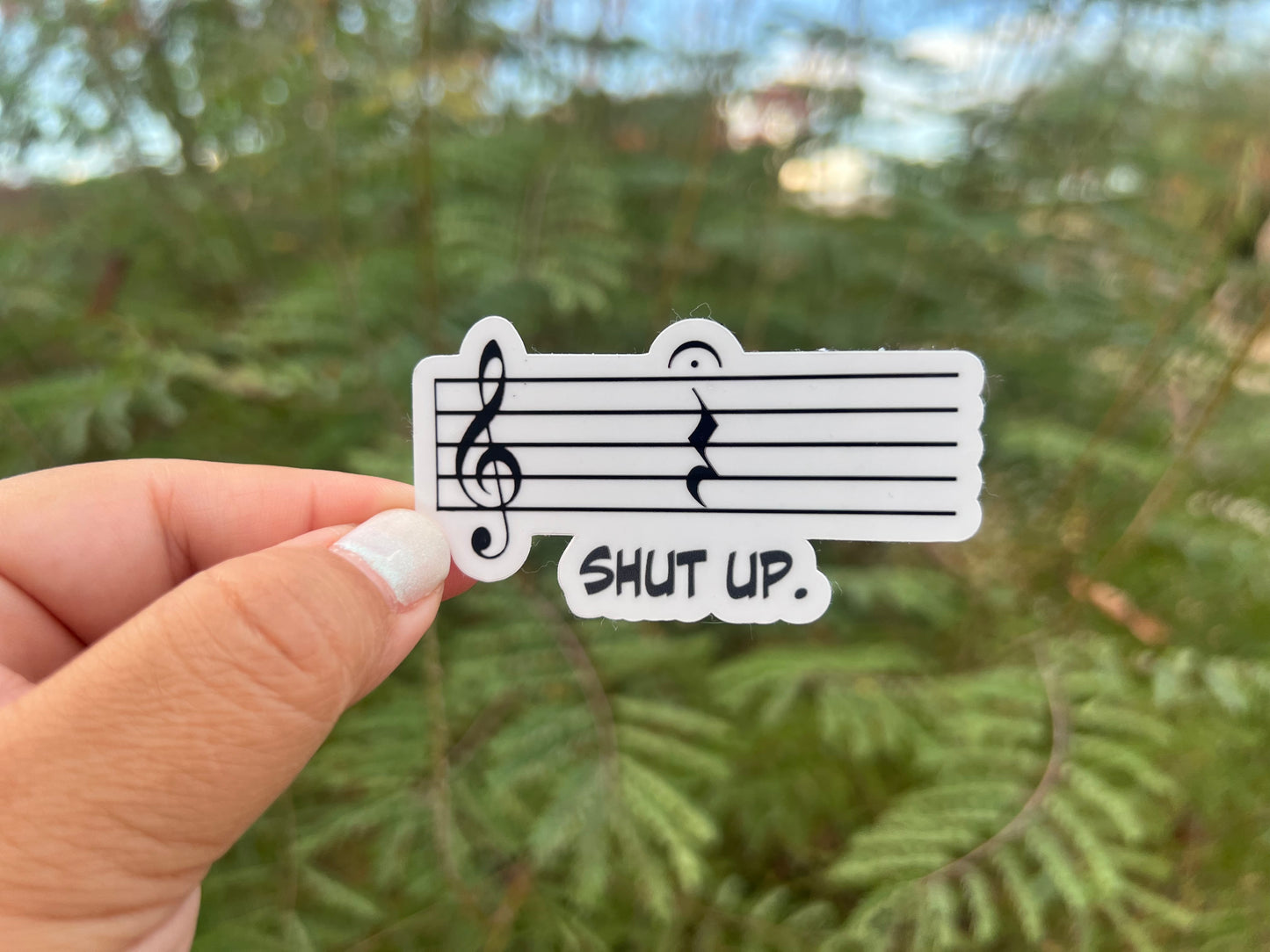 Musical Shut Up Clef Notes - Waterproof Sticker