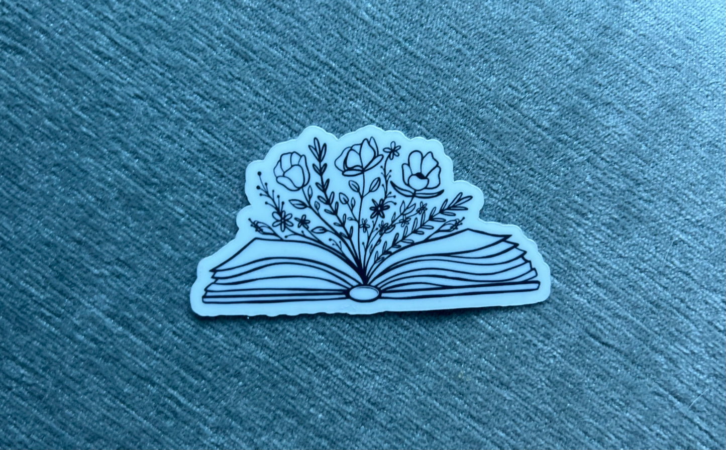 Flowery Books - Waterproof Sticker