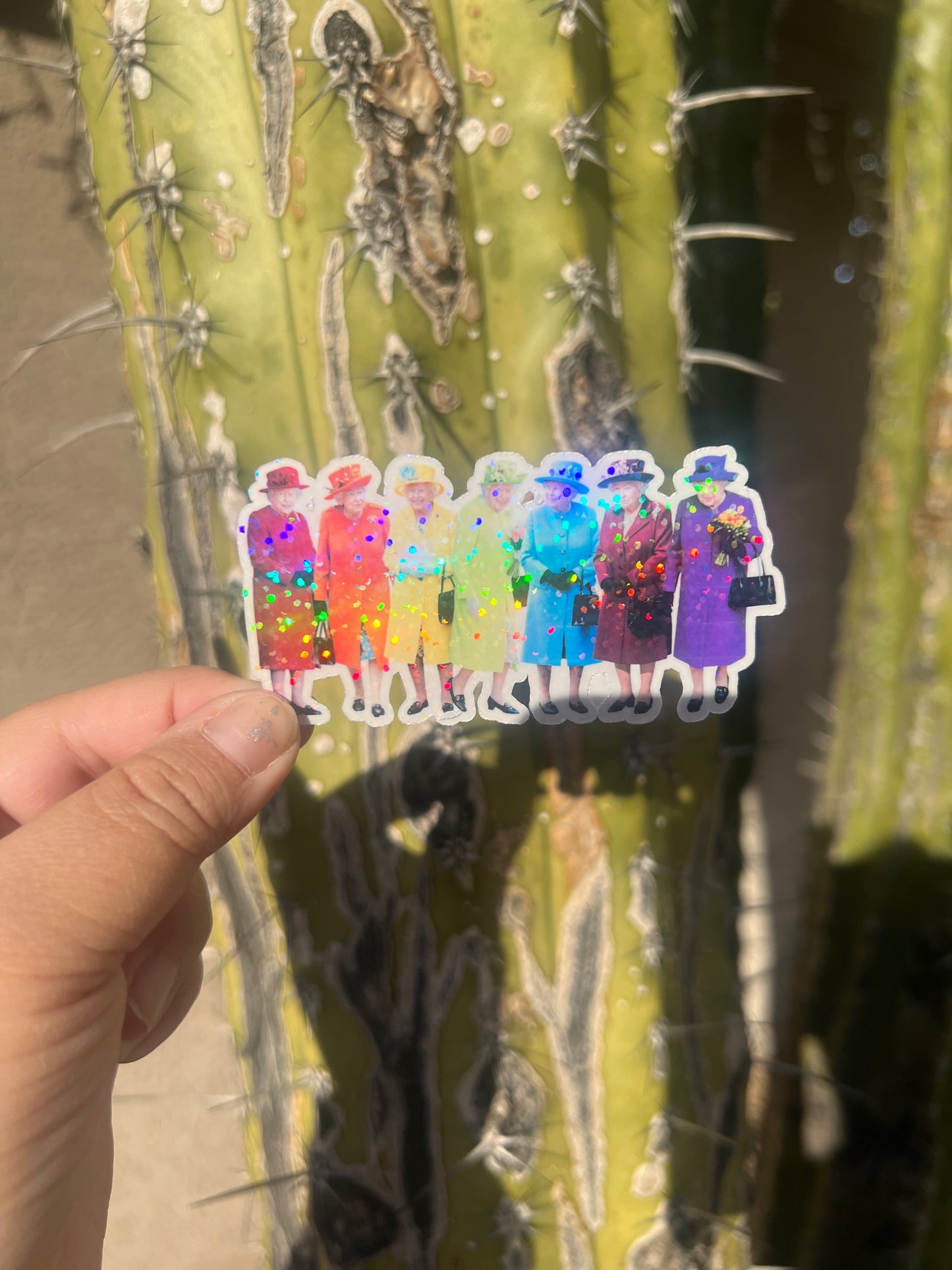 Queen Elizabeth Colored Outfits - Waterproof Stickers