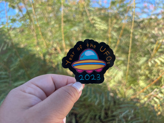 Year of the UFOs / aliens - Waterproof Sticker