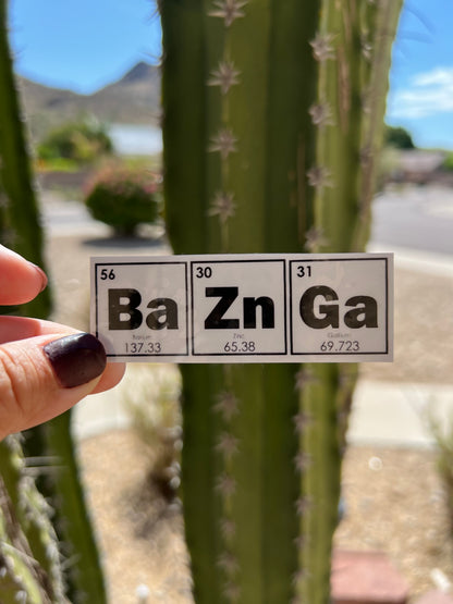 Bazinga! Periodic Table - Waterproof PRINTED Stickers