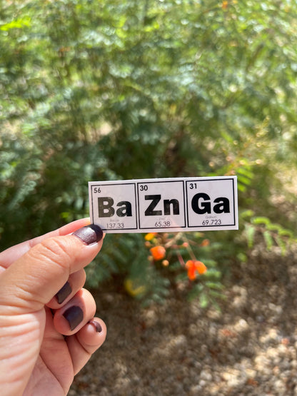 Bazinga! Periodic Table - Waterproof PRINTED Stickers