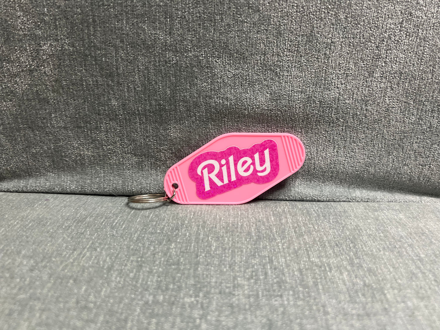 Personalized Barbie Inspired Vintage Retro Style  Motel Keychain