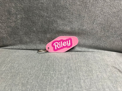 Personalized Barbie Inspired Vintage Retro Style  Motel Keychain