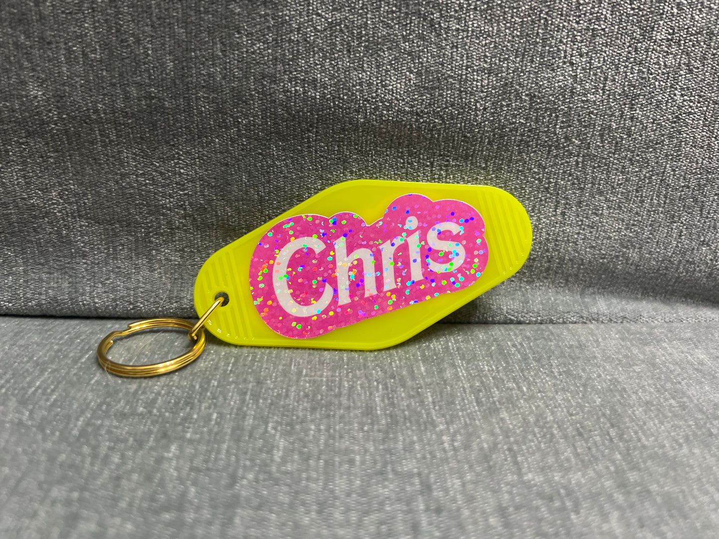 Personalized Barbie Inspired Vintage Retro Style  Motel Keychain