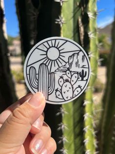 Cactus Mountains Adventure - Waterproof Sticker