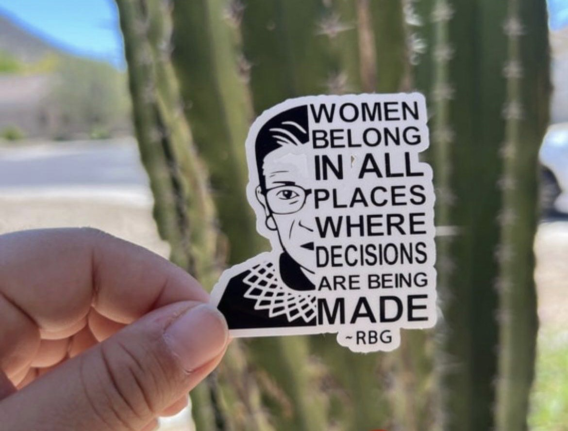 Ruth Bader Ginsburg Quote - Waterproof Sticker