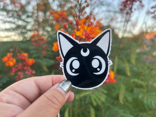 Luna Anime Black Cat - Waterproof Sticker