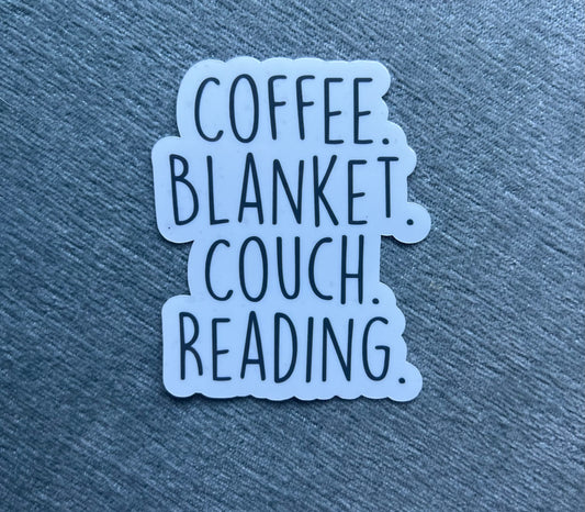 Coffee Blanket Couch Reading - Waterproof Sticker