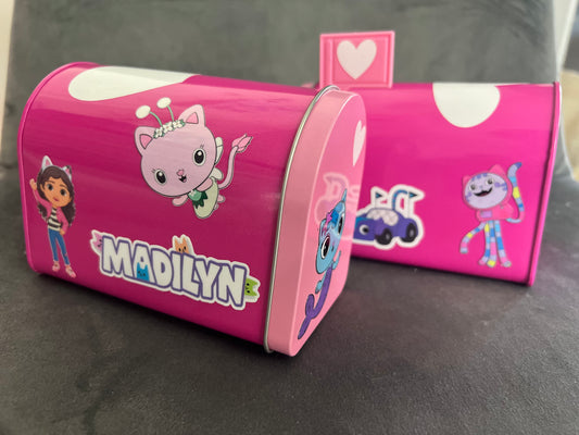 Gabby Dollhouse INSPIRED Kids Tin Mailbox