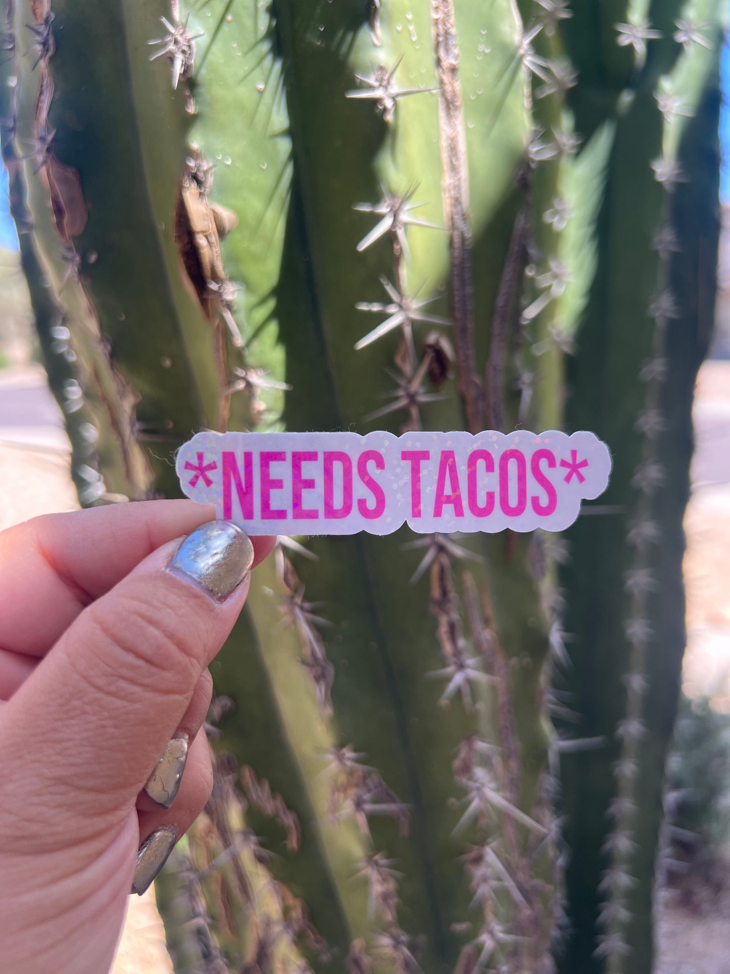 Needs Tacos Hot Pink - Waterproof PRINTED Stickers