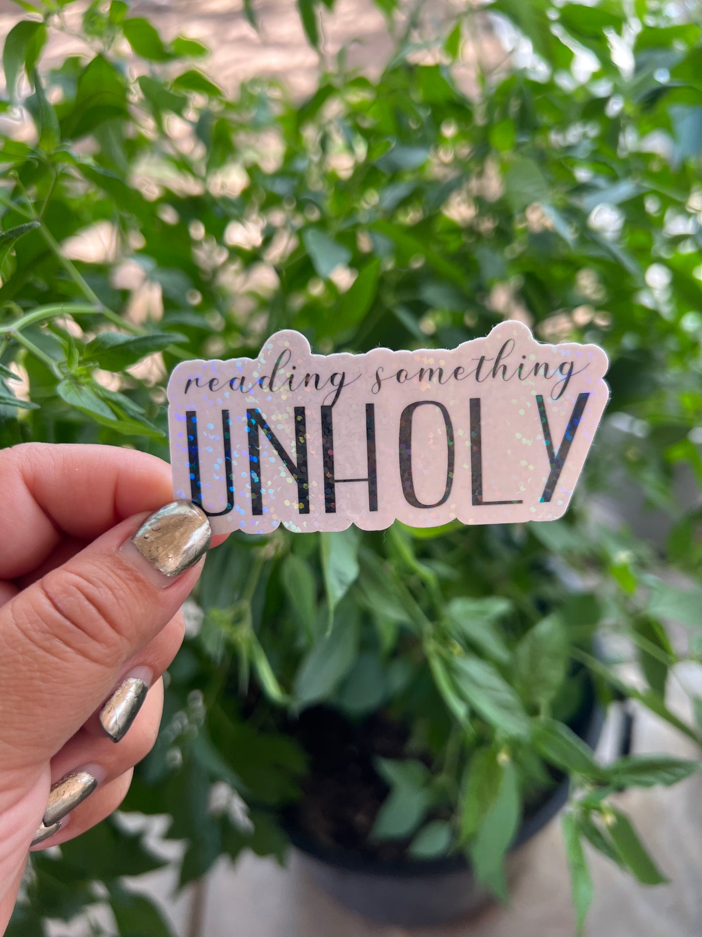 Reading Something Unholy- Waterproof Sticker