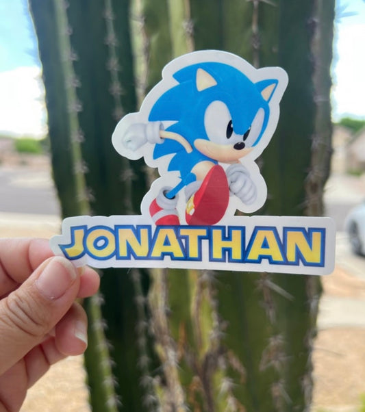 Personalized Sonic - Waterproof Sticker