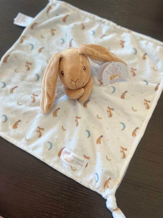 Personalized Bunny Security Blanket / Lovey - Guess How Much I Love You