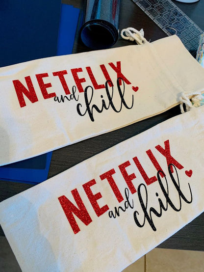 Netflix and Chill Wine Bags